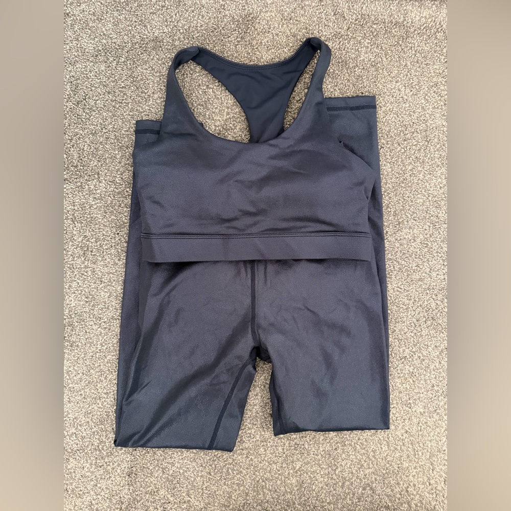 Navy Shimmer Leggings & Sports Bra - ALLFENIX